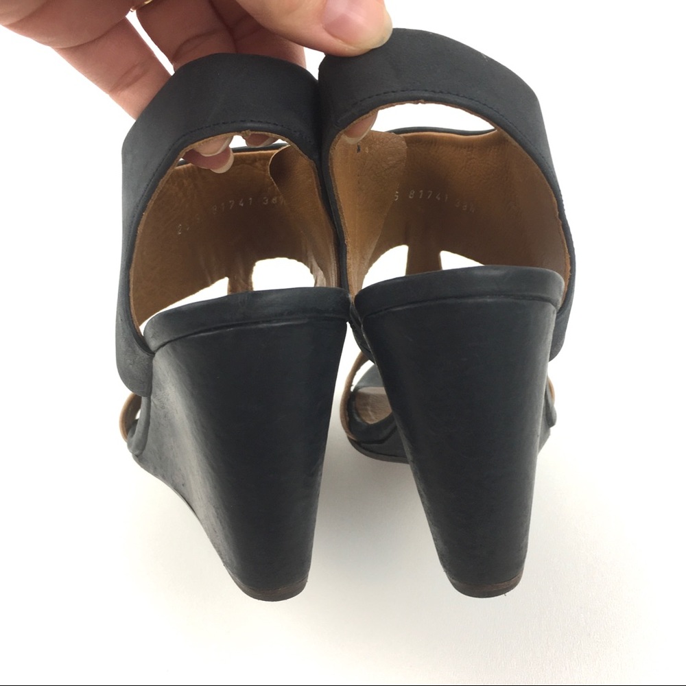 Coclico jojo leather wedge sandal cut out black - Picture 4 of 8